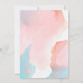 *~* Zachte Abstracte Waterverf Aqua Coral Wedding Kaart (Achterkant)
