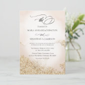*~* Zachte Abstracte Waterverf Gold Blush Weddensc Kaart (Staand voorkant)