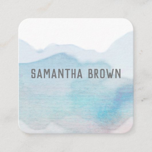  zachte abstracte waterverf vierkante visitekaartje (Voorkant)