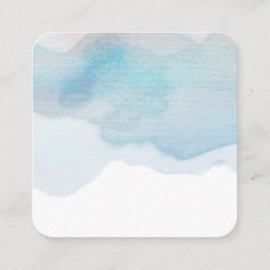  zachte abstracte waterverf vierkante visitekaartje (Achterkant)