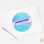 Zachte Abstracte Waterverven Handgemaakt Ronde Sticker (Envelop)