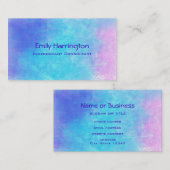 Zachte Abstracte Waterverven in roze Paars en blau Visitekaartje (Voorkant / Achterkant)