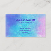 Zachte Abstracte Waterverven in roze Paars en blau Visitekaartje (Achterkant)