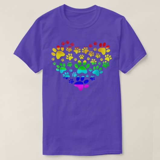 Zachte afdrukken, hartslag regenboog geïnspireerde t-shirt (Design voorkant)