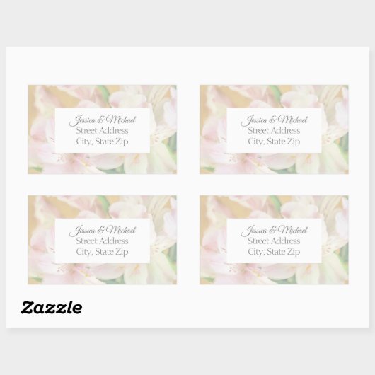 Zachte Alstromeria Painting Rechthoekige Sticker (Vel)