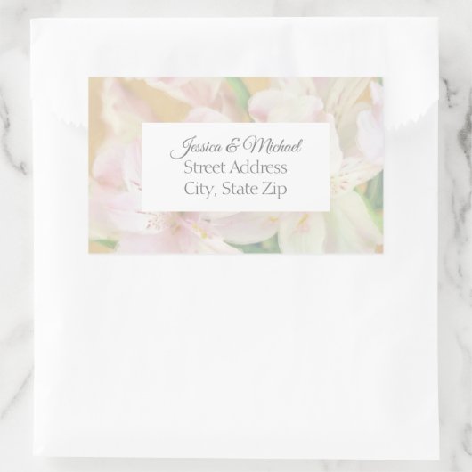 Zachte Alstromeria Painting Rechthoekige Sticker (Tas)