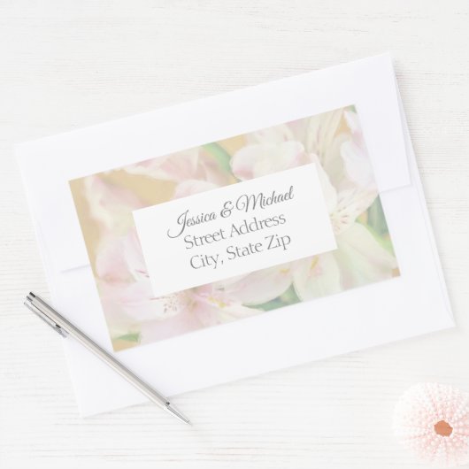 Zachte Alstromeria Painting Rechthoekige Sticker (Envelop)