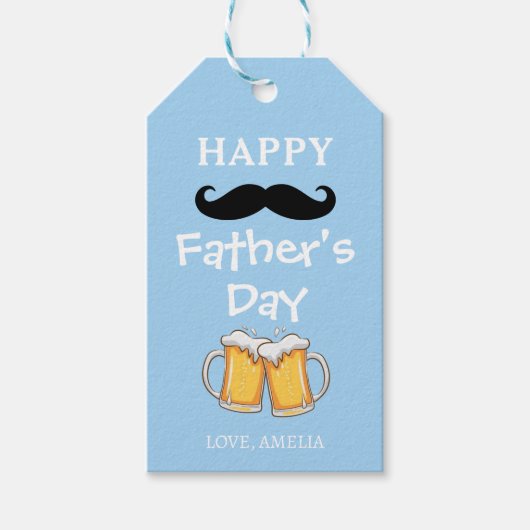 Zachte Ambachtelijke Vaderdag Gift Tag Cadeaulabel (Voorkant)