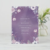 Zachte Amethyst Wilde Bloemen Bruiloft Kaart (Staand voorkant)