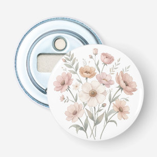 Zachte Anemoon Boeket Aquarel Zachtheid Button Flesopener