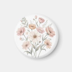 Zachte Anemoon Boeket Aquarel Zachtheid Magneet