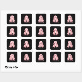 Zachte Anime Valentijns Trui Vierkante Sticker (Vel)