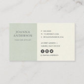 ZACHTE AQUA BLAUWE GROENE WATERVERF BLOEMEN VISITEKAARTJE (Achterkant)