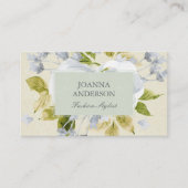 ZACHTE AQUA BLAUWE GROENE WATERVERF BLOEMEN VISITEKAARTJE (Voorkant)