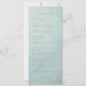 Zachte aqua bloemen huwelijksceremonie programma (Achterkant)