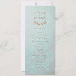 Zachte aqua bloemen huwelijksceremonie programma