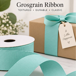 Zachte Aqua Effen Kleur Minimalistische Cadeau Acc Grosgrain Lint