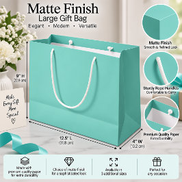 Zachte Aqua Effen Kleur Minimalistische Cadeauverp Groot Cadeauzakje