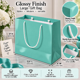 Zachte Aqua Effen Kleur Minimalistische Cadeauverp Groot Cadeauzakje