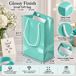 Zachte Aqua Effen Kleur Minimalistische Cadeauverp Klein Cadeauzakje