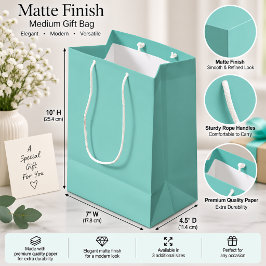 Zachte Aqua Effen Kleur Minimalistische Cadeauverp Medium Cadeauzakje