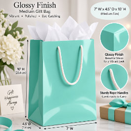 Zachte Aqua Effen Kleur Minimalistische Cadeauverp Medium Cadeauzakje