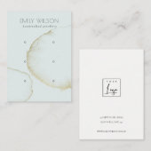 ZACHTE AQUA GOLD ABSTRACT 3 WEERGAVE LOGO VISITEKAARTJE (Voorkant / Achterkant)