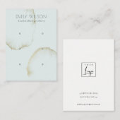 ZACHTE AQUA GOLD ABSTRACT 3 WEERGAVE LOGO VISITEKAARTJE (Voorkant / Achterkant)