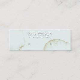 ZACHTE AQUA GOLD ABSTRACT STUD EARRING DISPLAY LOG MINI VISITEKAARTJE