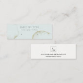 ZACHTE AQUA GOLD ABSTRACT STUD EARRING DISPLAY LOG MINI VISITEKAARTJE (Voorkant / Achterkant)