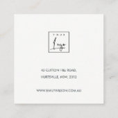 ZACHTE AQUA GOLD ABSTRACT STUD EARRING DISPLAY LOG VIERKANTE VISITEKAARTJE (Achterkant)