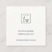 ZACHTE AQUA GOLD ABSTRACT STUD EARRING DISPLAY LOG VIERKANTE VISITEKAARTJE (Achterkant)