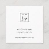 ZACHTE AQUA GOLD ABSTRACT STUD EARRING DISPLAY LOG VIERKANTE VISITEKAARTJE (Achterkant)