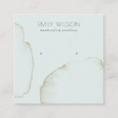 ZACHTE AQUA GOLD ABSTRACT STUD EARRING DISPLAY LOG VIERKANTE VISITEKAARTJE (Voorkant)