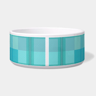 Zachte Aqua Teal Groen Plaid Esthetiek Voerbakje
