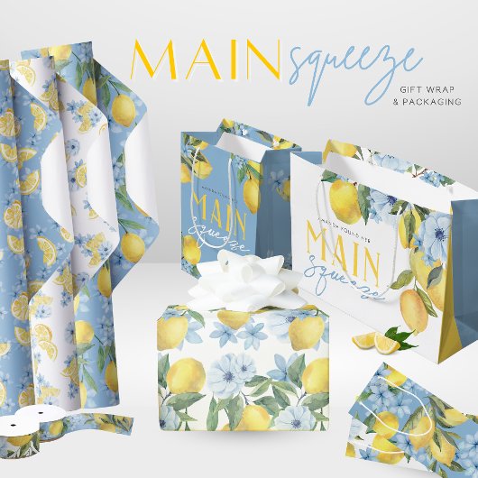 Zachte Aquarel Citroen & Bloem Wijn Cadeautas