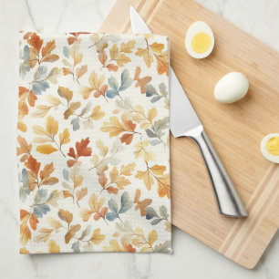 Zachte Aquarel Herfstbladeren Theedoek