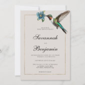 Zachte ashy schaduw goud kleurrijke kolibrie bruil kaart (Voorkant)