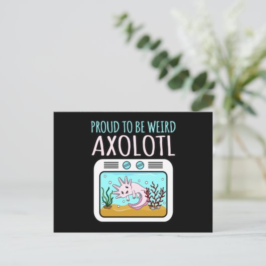 Zachte Axolotl Kawaii Animal Axolotls Lover Pet Ew Uitnodiging Briefkaart (Staand voorkant)