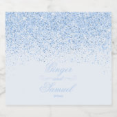 Zachte Baby Blauwe Glitter Bier Etiket (Enkel label)