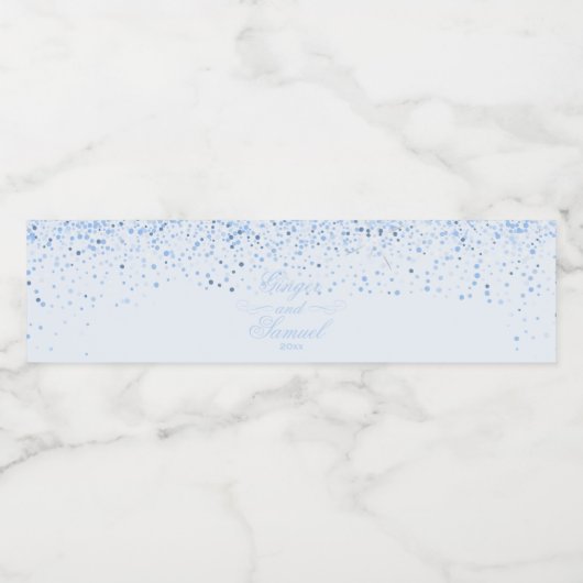 Zachte Baby Blauwe Glitter Waterfles Etiket (Enkel label)