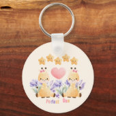 Zachte baby-giraffe-sleutelhanger sleutelhanger (Achterkant)