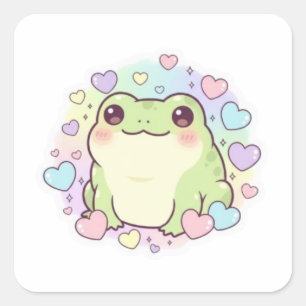 Zachte Baby Kikker Sticker Kawaii Kikker Met Hartj
