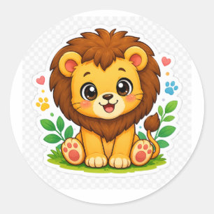 Zachte Baby Leeuw Cartoon Sticker