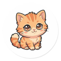 Zachte baby oranje tabby poes klassieke sticker