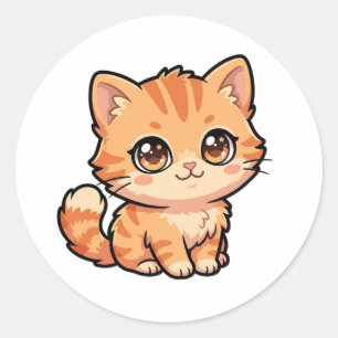 Zachte baby oranje tabby poes klassieke sticker