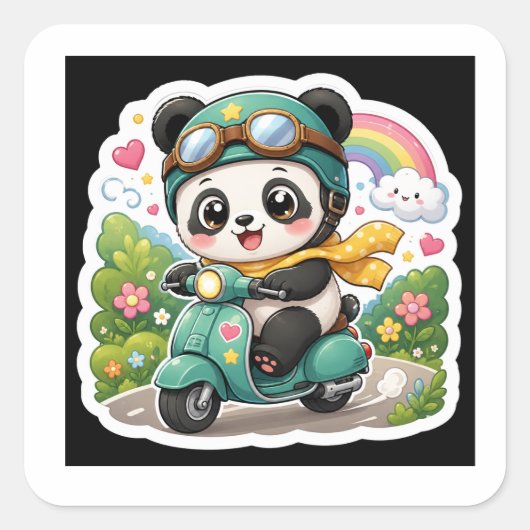 Zachte Baby Panda Leest Boek Sticker (Voorkant)