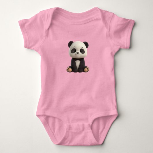 Zachte baby pandabody romper (Voorkant)
