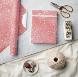 Zachte Baby Roze Stof Witte Glitter Patroon Cadeaupapier