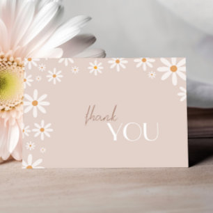 Zachte Baby Shower Bloemen van Madeliefjes Bedankkaart